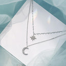 Colar de Lua e Estrela Duplo -Star Moon Shine® - Online USA Shops