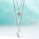 Colar de Lua e Estrela Duplo -Star Moon Shine® - Online USA Shops