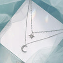 Colar de Lua e Estrela Duplo -Star Moon Shine® - Online USA Shops