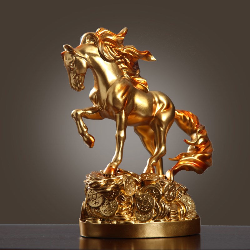 Escultura de Cavalo Nórdico da Sorte