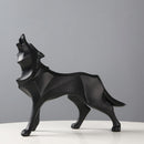 Escultura de Lobo Geométrico