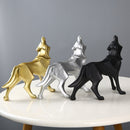 Escultura de Lobo Geométrico