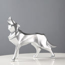 Escultura de Lobo Geométrico